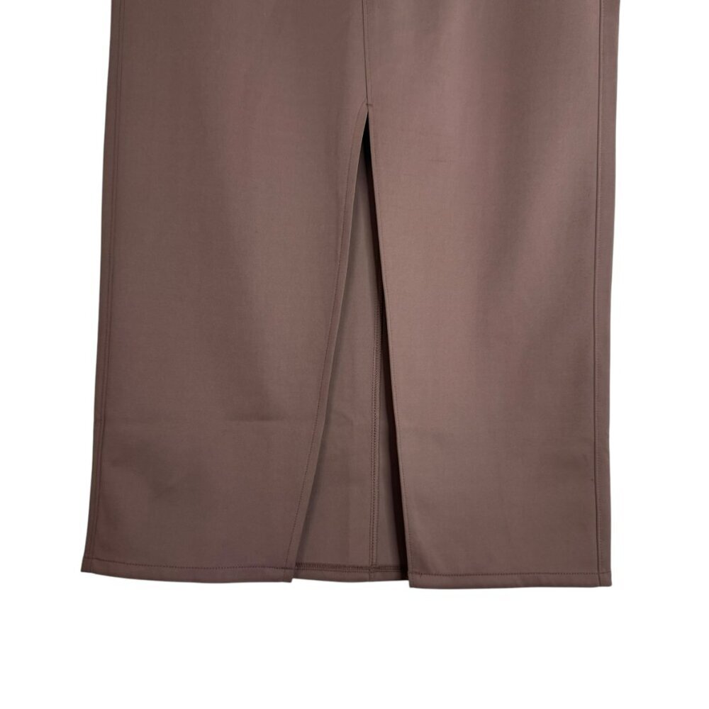 Hudson Jeans Reconstructed Rib Scuba Knit Midi Skirt Deep Taupe Size M | NWT - Picture 7 of 7